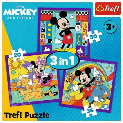 Disney Mickey and his merry crew palapelit palamäärissä 20, 36 ja 50 palaa. Ikäsuositus 3+