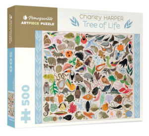 Charley Harper: Tree of Life palapeli 500 palaa on Pomegranaten taidepalapeli Elämänpuu-palapeli