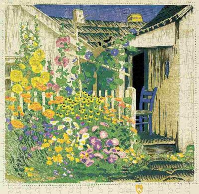 Gustave Baumann: Grandma Battin's Garden palapeli 300 palaa on Pomegranaten taidepalapeli ja puutarhapalapeli.