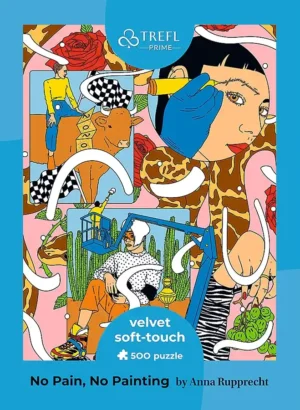 No pain, no painting palapeli 500 palaa on Trefl'n soft touch palapeli, jonka on kuvittanut Anna Rupprecht. 