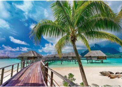 Paradise beach Bora-Bora palapeli 1000 palaa on Trefl Primen maisemapalapeli.