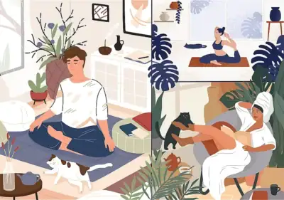 Peace of Mind palapeli 1000 palaa on Trefl Primen jooga, kissat ja kahvi -aiheinen palapeli.