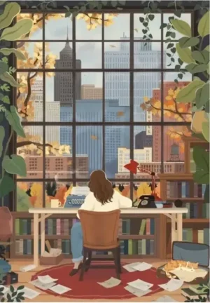 Trevell Falling Leaves on 500 palan palapeli, joka pysäyttää syksyiseen hetkeen. Kuvitus Nicolle Lalonde