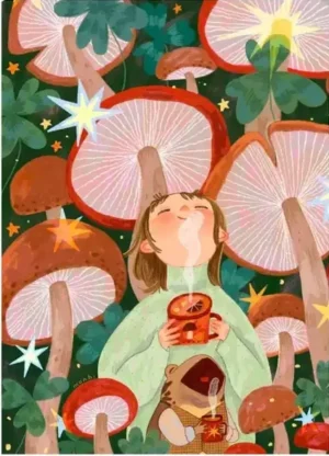 Trevell Under the Mushrooms on 99 palan mini palapeli, joka vie sinut sammalen pehmeään maailmaan, suurten sienten suojaan.