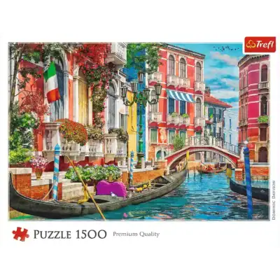 Italian Venetsian värikkäiden talojen lomassa 1500 palan palapeli.