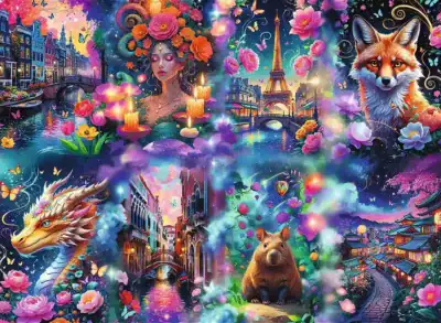 Colorful World palapeli 8000 palaa kuuluu Treflin Premium Plus Quality ‑sarjaan iso palapeli