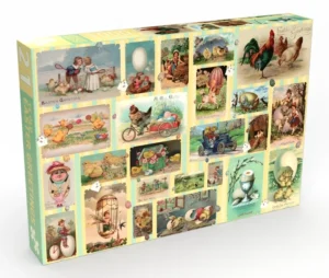 Ye Old Easter Greetings palapeli on nostalginen 1000 palan palapeli, joka vie aikamatkalle menneiden aikojen pääsiäisperinteisiin. Penny Puzzle