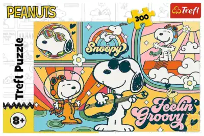 The Funny world of Peanuts palapeli on 300 palan palapeli, joka sopii helppoa ja nopeasti valmistuvaa koottavaa etsivälle. snoopy palapeli