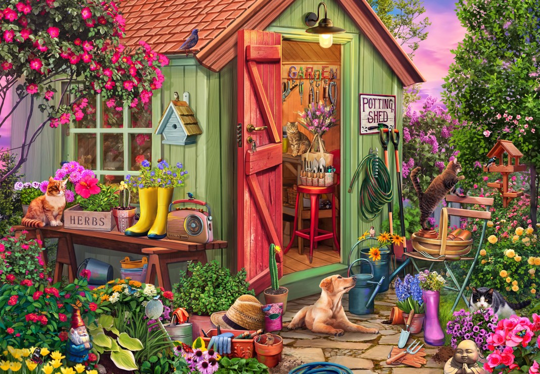 Potting Shed palapeli on 1000 palan palapeli, joka on kuin kurkistus puutarhurin unelmaan. puutarha palapeli