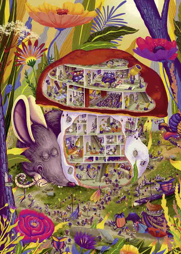 Living Mushroom palapeli on Heyen palapeli Cartoon Triangular ‑sarjasta