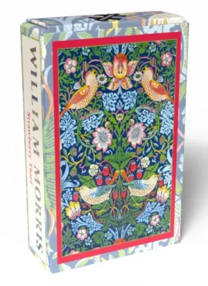 William Morris Strawberry Thief Vintage on elegantti 99 palan minipalapeli, jonka kuvitus pohjautuu William Morrisin ikoniseen Strawberry Thief ‑kuosiin.