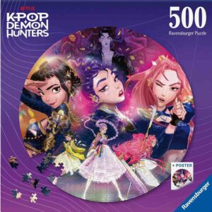 Ravensburger K‑Pop Demon Hunters on 500 palan pyöreä palapeli