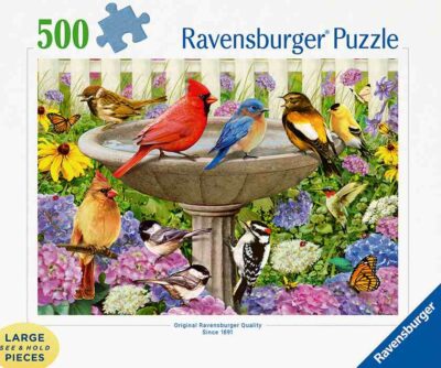 At the Birdbath palapeli on Ravensburgerin 500 palan Large Format ‑palapeli lintupalapeli