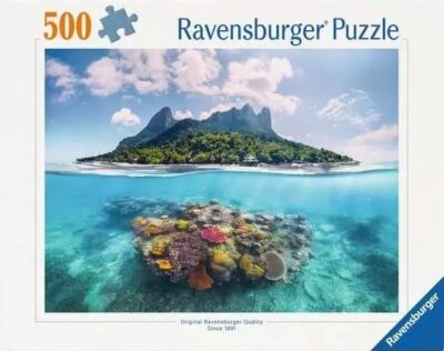 Island and Coral World on Ravensburgerin 500 palan maisemapalapeli, joka vie kokoajan trooppiseen saarimaisemaan.