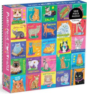Purr‑fect Portraits on 500 palan perhepalapeli, joka esittää kokoelman humoristisia ja persoonallisia kissa-aiheisia muotokuvia.