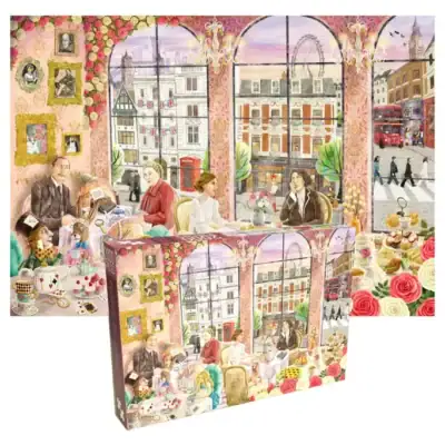 Penny Puzzle Home of High Tea on 2000 palan palapeli, joka kutsuu astumaan sisään eleganttiin iltapäivätee‑salonkiin Lontoossa