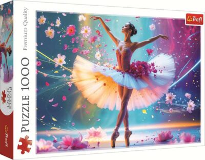 Dancing Ballerina on 1000 palan palapeli, jonka kuvassa esiintyy balettitanssija kukin koristellussa mekossa. ballerina palapeli