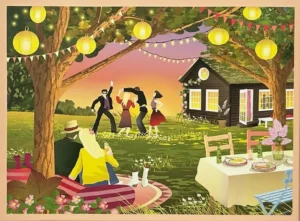 Garden Party palapeli on Vissevassen 1000 palan palapeli, jonka kuvassa vietetään puutarhajuhlia.