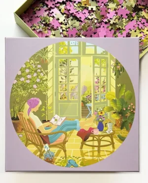 Morning Glow on Vissevassen 1000 palan pyöreä palapeli, joka kuvaa rauhallista aamun hetkeä.