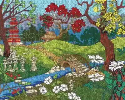 Pomegranate: CJ Hurley: At the Japanese Garden palapeli 1000 palaa - Image 2
