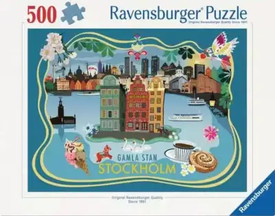 Ravensburger Old Town, Stockholm palapeli 500 palaa Kuvitus Liselotte Karlsson