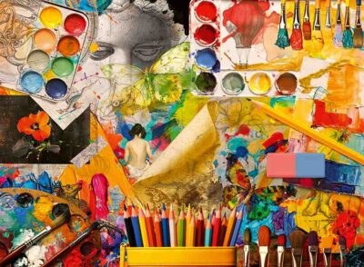 Art Studio on Ravensburgerin 500 palan palapeli, jonka aiheena on taiteilijan työpöytä.