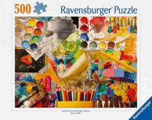 Art Studio on Ravensburgerin 500 palan palapeli, jonka aiheena on taiteilijan työpöytä.