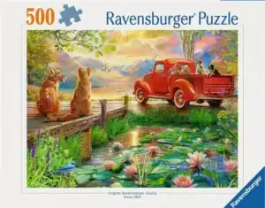 Summer Love palapeli 500 palaa: Ravensburger Summer Love on 500 palan aikuisten palapeli, jonka kuva-aihe sijoittuu rauhalliseen järvimaisemaan
