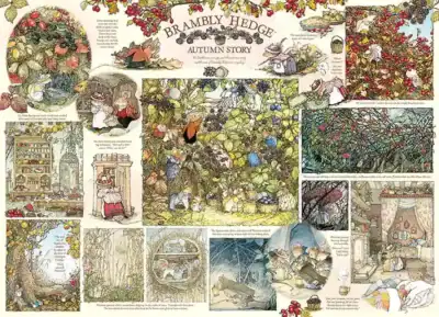 Cobble Hill Brambly Hedge Autumn Story palapeli 1000 palaa perustuu Jill Barklemin rakastettuun Brambly Hedge -kuvitusmaailmaan.