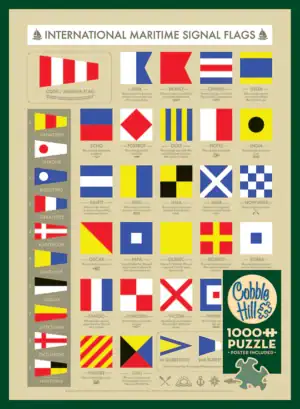 Cobble Hill International Maritime Signal Flags palapeli 1000 palaa esittelee kansainväliset meriviestinnän liput