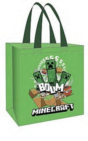 Virallisesti lisensoitu Minecraft-kestokassi, jossa on pelin inspiroima “Boom”-design.