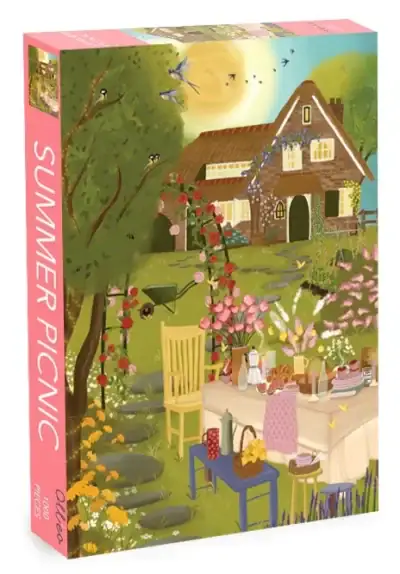 Summer Picnic palapeli 1000 palaa on belgialaisen Olleo Puzzles'n valmistama. Nicolet Boon kuvitus