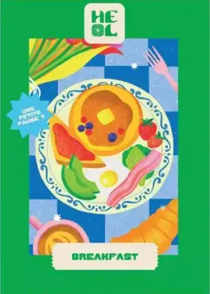 Heol Editions 99 palan minipalapeli Breakfast "Aamiainen". Ranskalaisen taiteilijan Limisticin kuvittama,