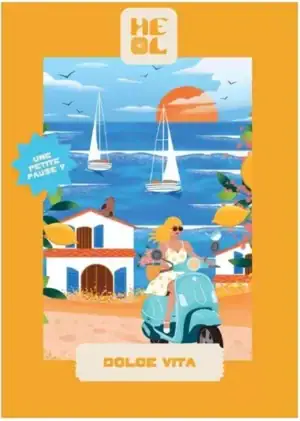 Heol Editions Dolce Vita -minipalapeli 99 palaa on ranskalaisen taiteilijan Marion Blancin kuvittama.