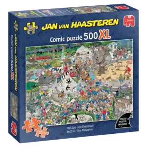 Jan van Haasteren  The Zoo palapeli 500 XL palaa vie kaoottiseen eläintarhaan. huumoripalapeli