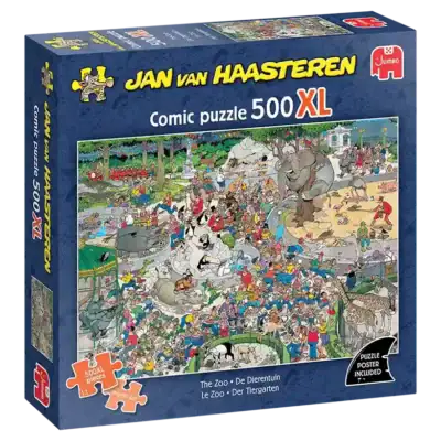 Jan van Haasteren  The Zoo palapeli 500 XL palaa vie kaoottiseen eläintarhaan. huumoripalapeli