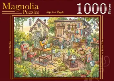 Magnolia Sweet Garden 1000 palan palapeli – kaunis puutarhakuva