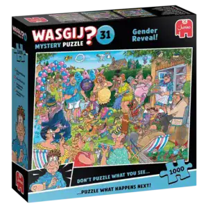 Wasgij Mystery 31 Gender Reveal! palapeli vie jännittävän juhlan keskelle. Wasjij mysteri palapeli
