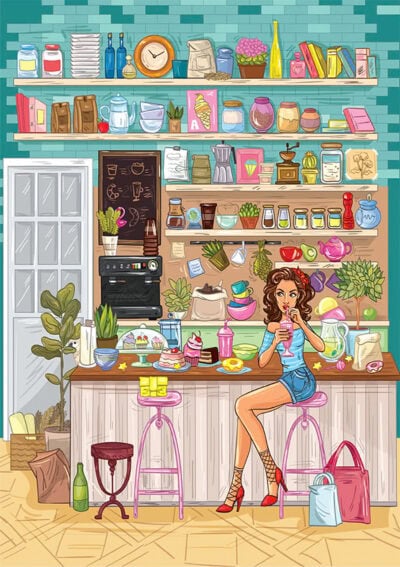 Yazz Cozy Cafe palapeli 1000 palaa kahvila palapeli