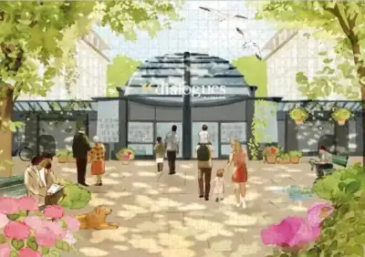 Aparte Dialogues Bookstore palapeli 1000 palaa on kuvittanut taiteilija Charlotte Smith. Tämä kirjakauppapalapeli