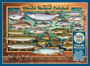Cobble Hill World Record Catches palapeli 500 palaa kala-aiheinen kollaasipalapeli. 