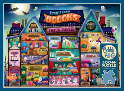 Cobble Hill Scary Good Boooks palapeli 500 palaa vie taloon, jossa pienet kummitukset