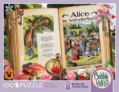 Cobble Hillin Once Upon a Time: Alice in Wonderland palapeli 100 palaa on Allegra Vernon kuvittama Liisa Ihmemaassa -palapeli. isot palat