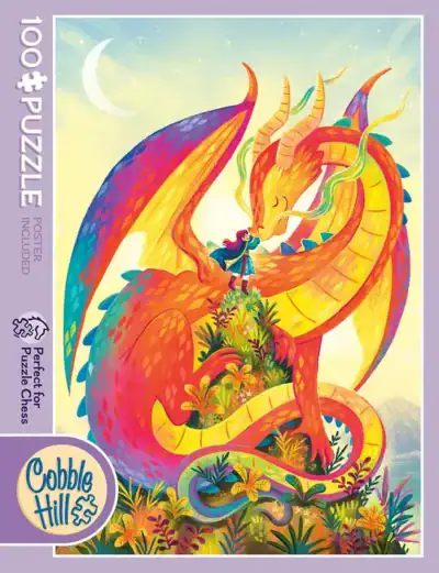 Cobble Hillin Rainbow Dragon palapeli 100 palaa on Michelle Simpsonin kuvittama lohikäärmepalapeli lapsille ja aikuisille.