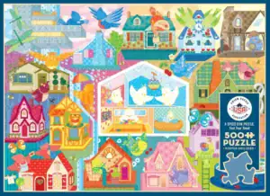 Cobble Hill Rainbow Birdies palapeli 500 palaa on Allegra Vernon kuvittama.