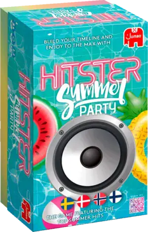 Hitster Summer Party Nordic on energinen musiikkipeli, joka tuo kesän tunnetuimmat hitit suoraan peli-iltaan