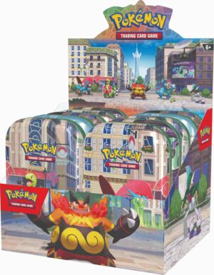 Pokémon TCG Lumiose City Mini Tin on ihanan kompakti Pokemon kortit -keräilysetti: tyylikäs metallinen mini‑rasia