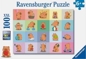 Ravensburger Kapybara palapeli 100 XXL palaa ilahduttaa kaikkia eläinten ystäviä. lasten palapeli XXL palat