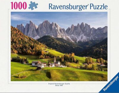 Ravensburger Dolomites in Autumn palapeli 1000 palaa vie yhteen Euroopan kauneimmista vuoristomaisemista. maisema palapeli