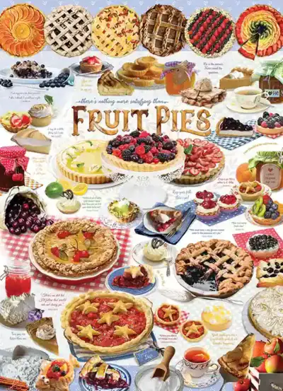 Pie Time palapeli 1000 palaa on Cobble Hill -palapelimerkin piirakat-aiheinen kollaasipalapeli.